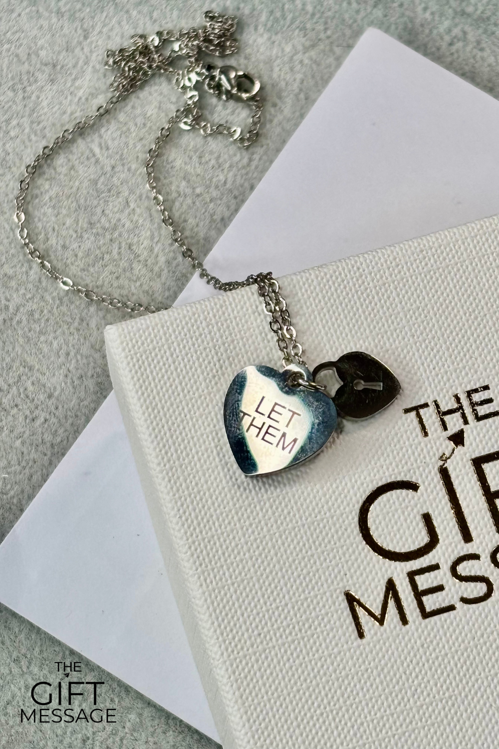 Let them - Heart and lock pendant - Stainless Steel
