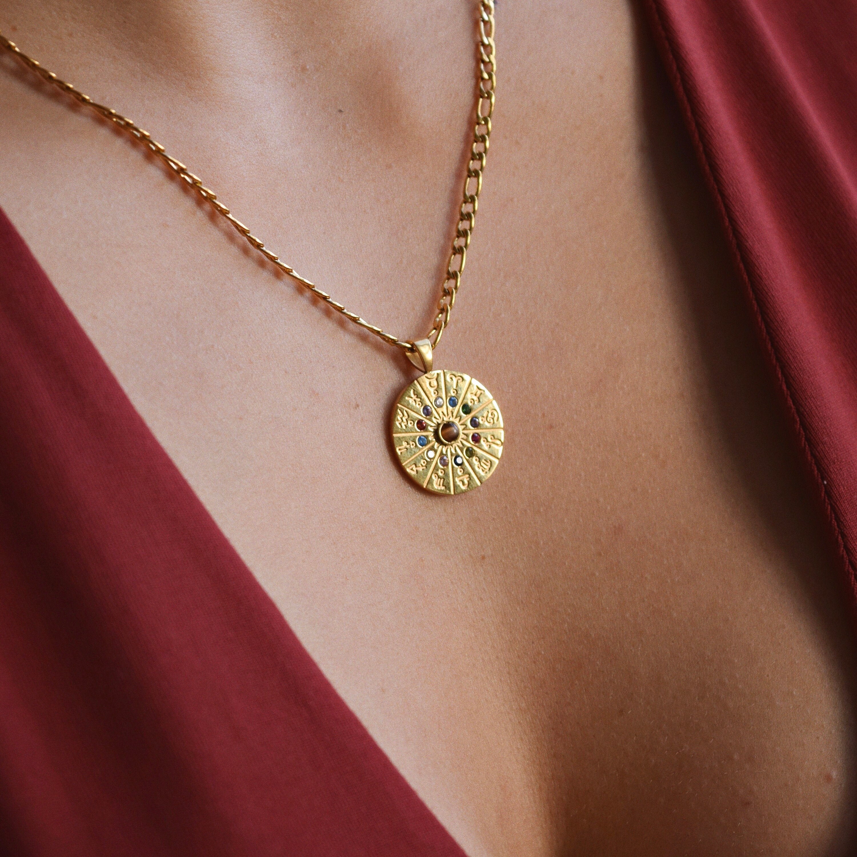 Astrolune Zodiac Wheel Necklace