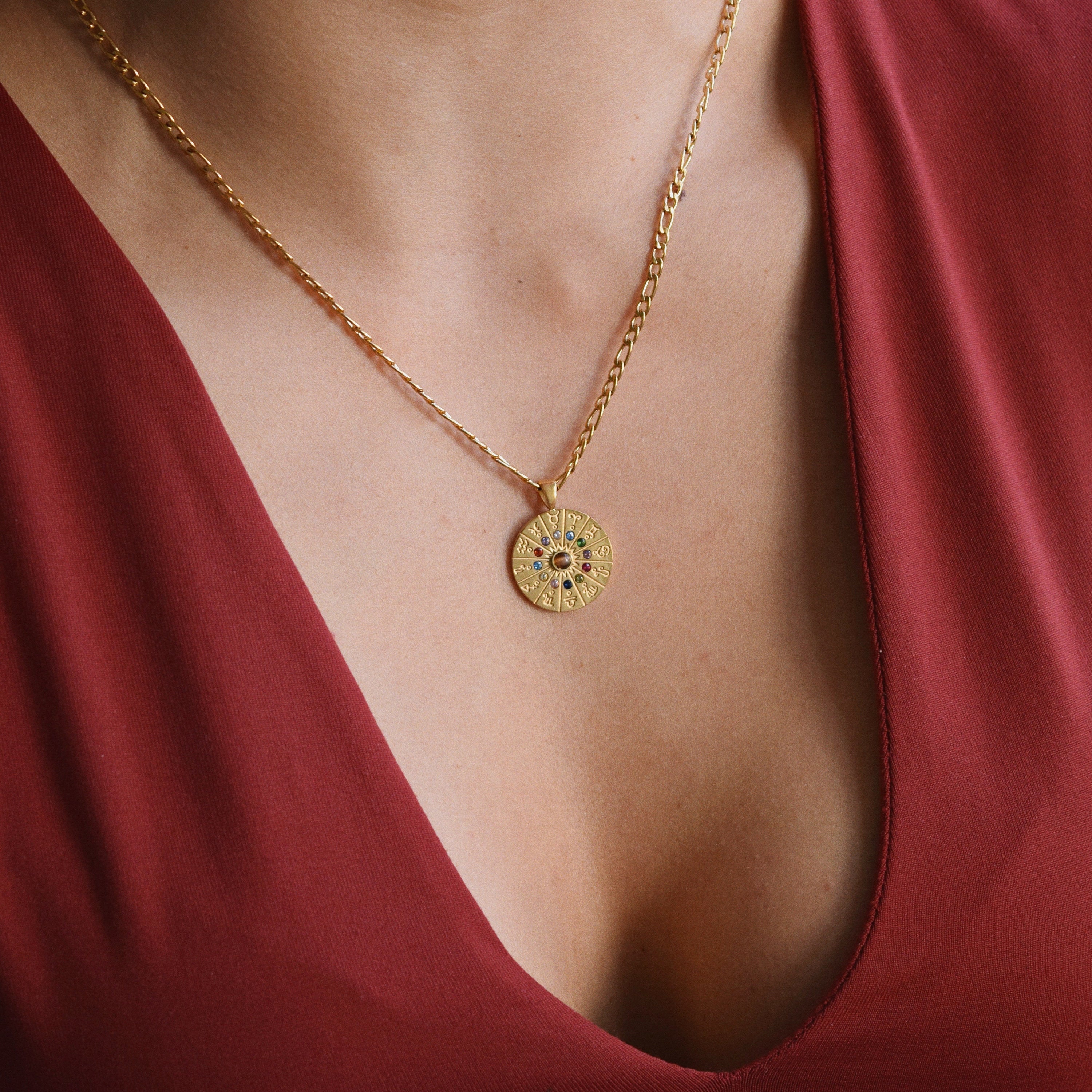 Astrolune Zodiac Wheel Necklace