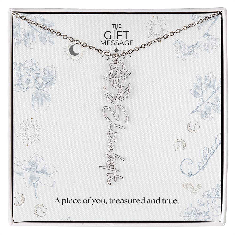 Birth month Celestial Name Necklace (Silver)