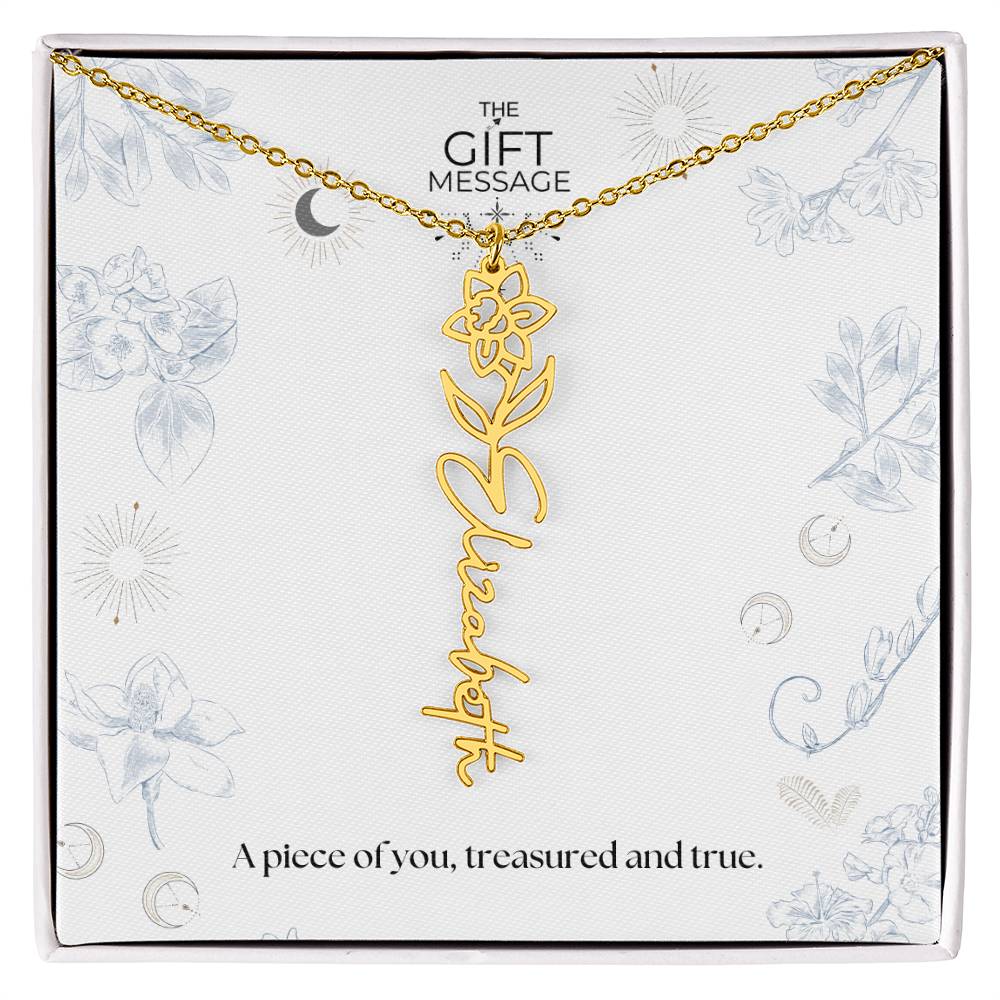 Birth month Celestial Name Necklace (Silver)