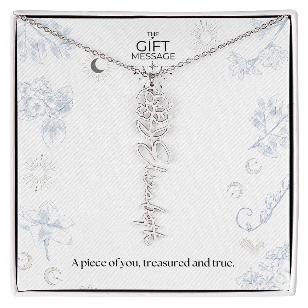 Birth month Celestial Name Necklace (Silver)