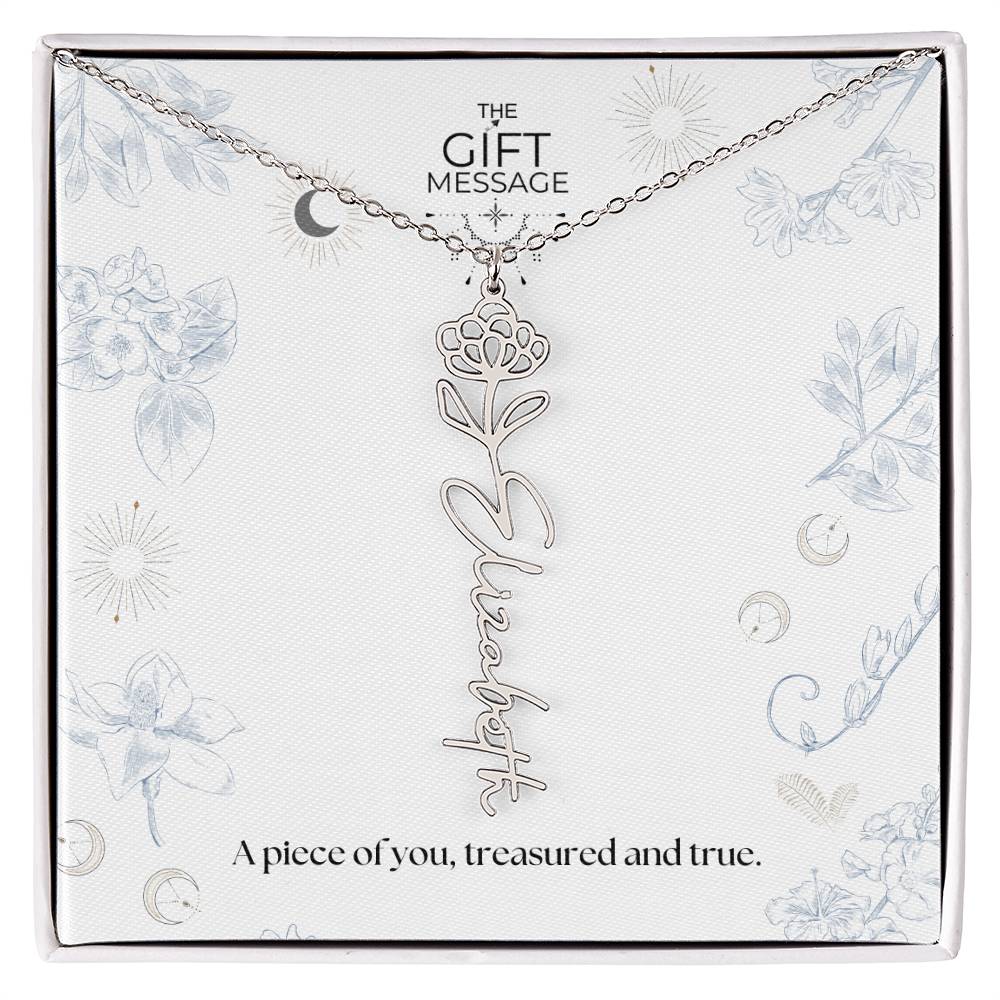 Birth month Celestial Name Necklace (Silver)