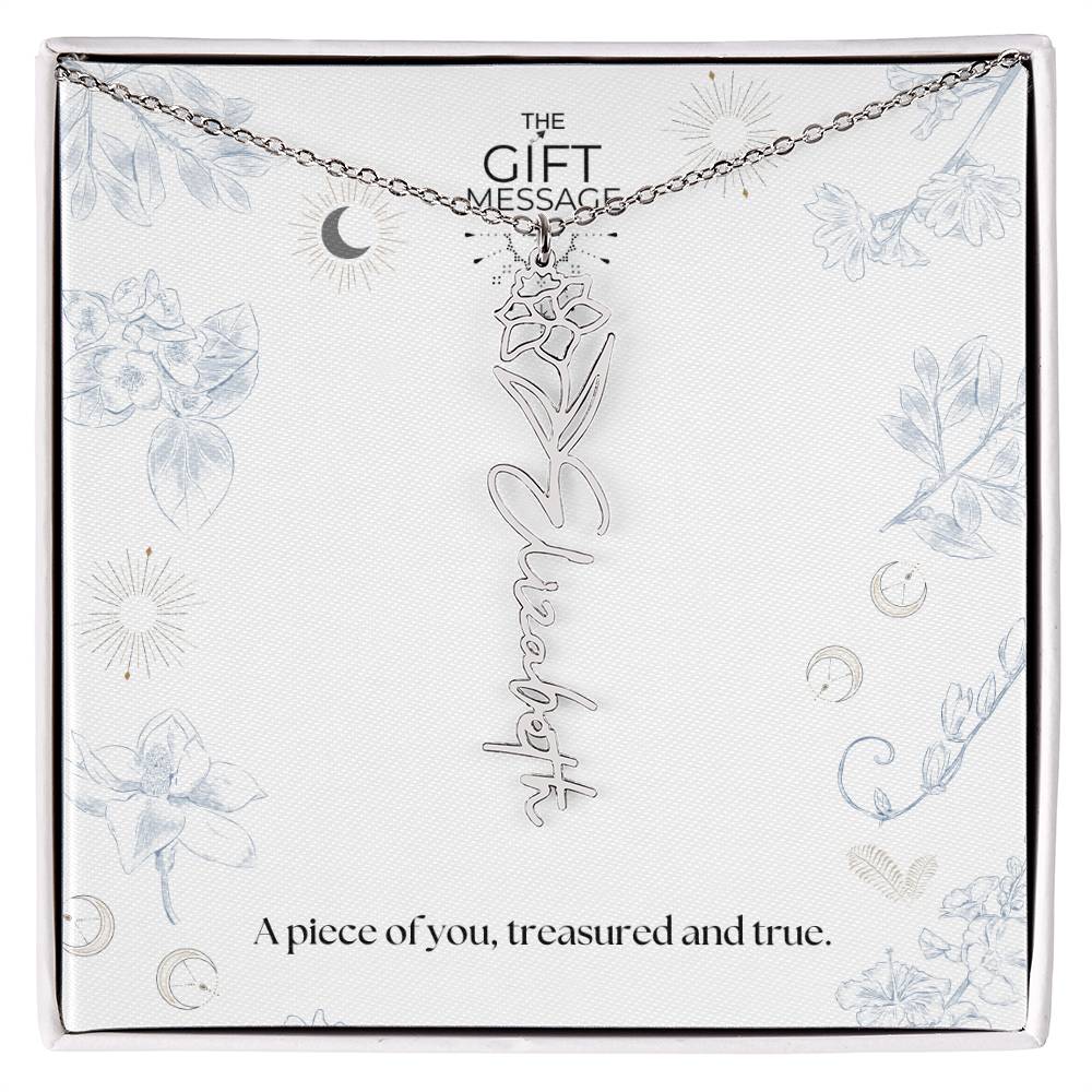 Birth month Celestial Name Necklace (Silver)