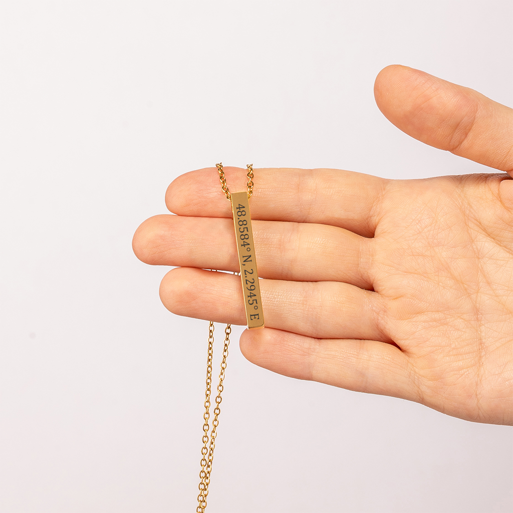 Amazing Girlfriend Coordinates bar Necklace