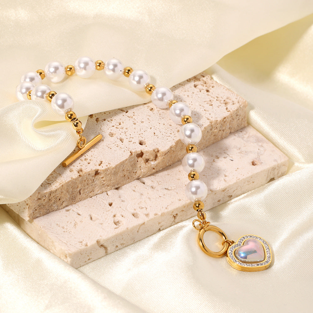 Madge Pearl T-bar Bracelet
