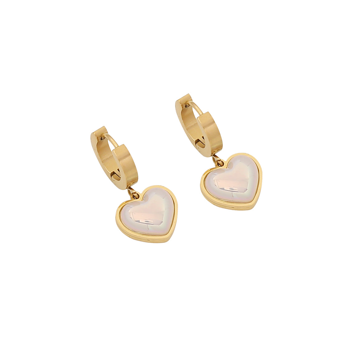 Pearlite Heart Necklace and earrings set