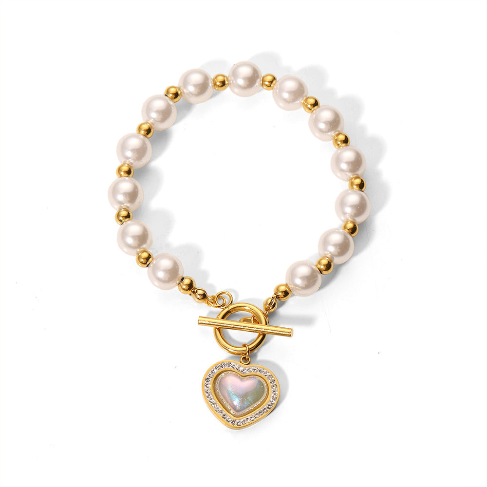 Madge Pearl T-bar Bracelet
