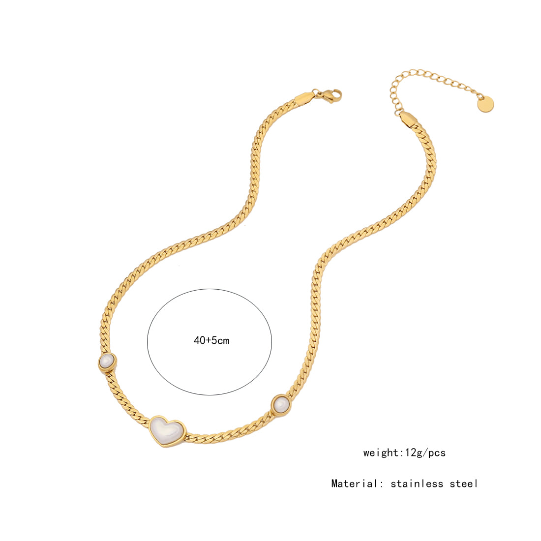 Pearlite Heart Necklace and earrings set