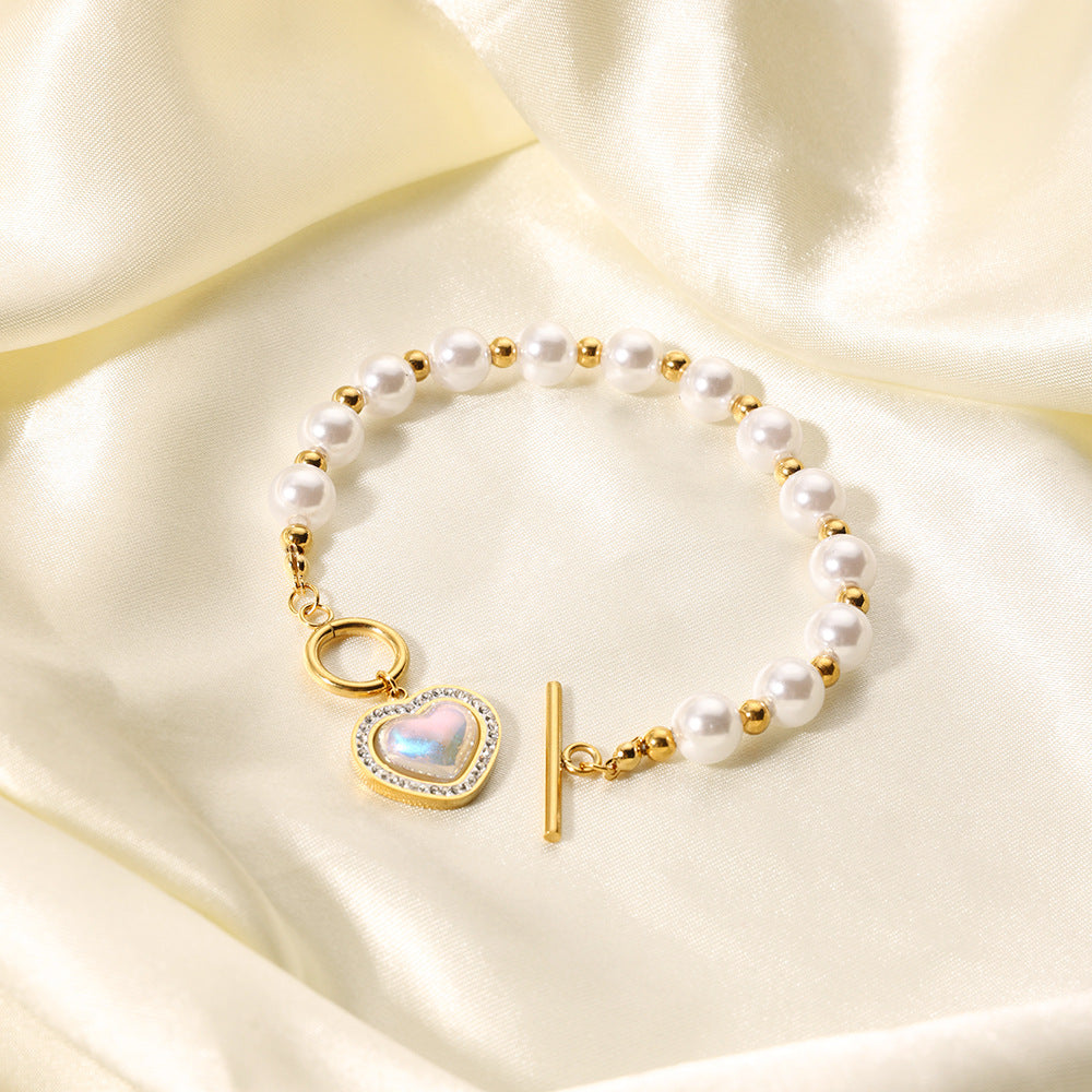 Madge Pearl T-bar Bracelet