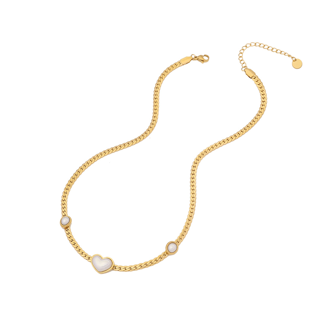 Pearlite Heart Necklace and earrings set