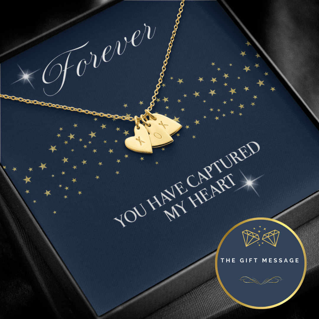 Engraved Forever in love heart necklace