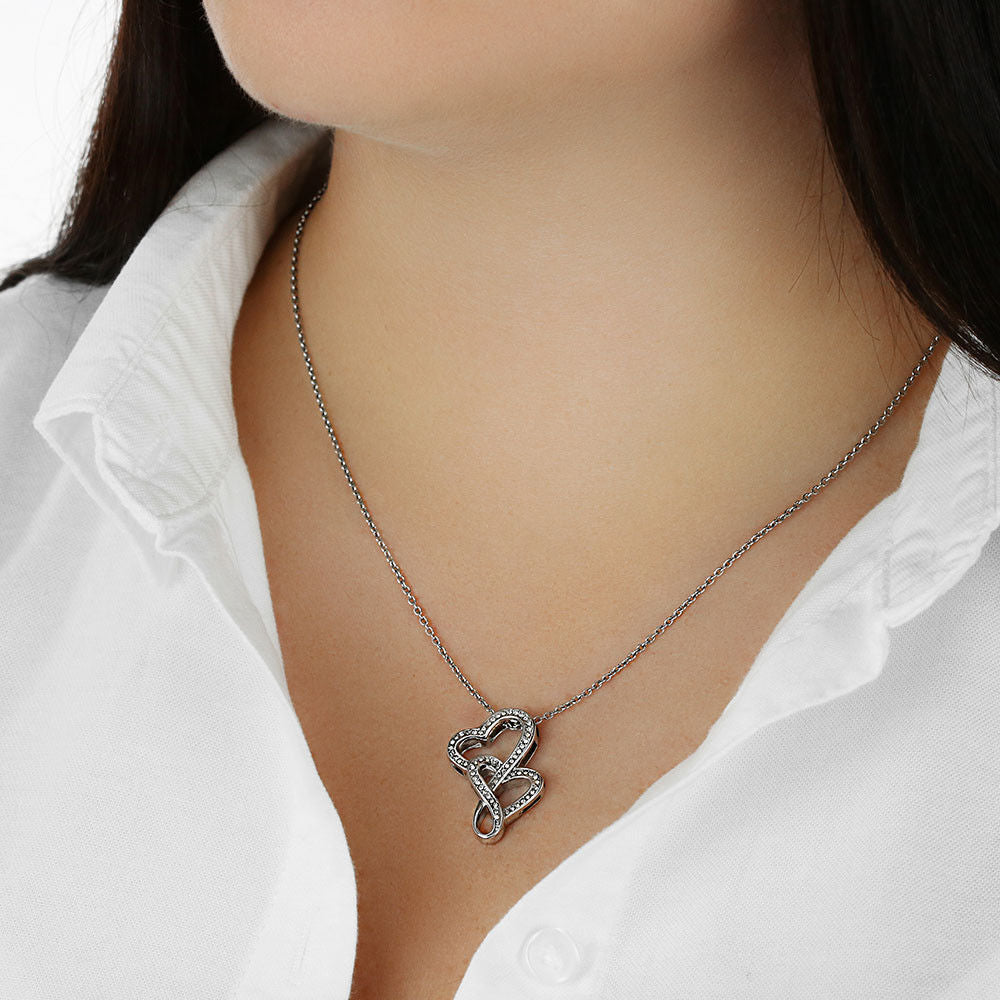 Girlfriend double heart necklace