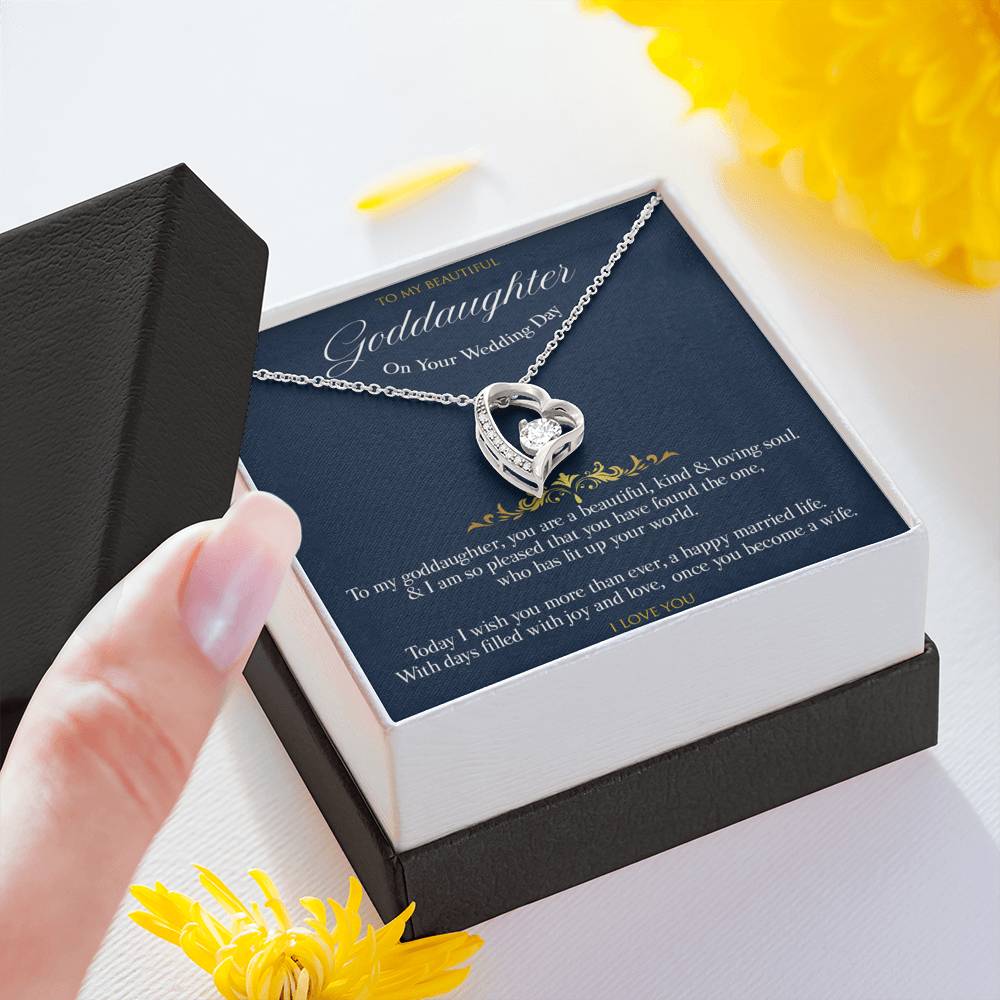 Gift message Wedding day pendant for Goddaughter