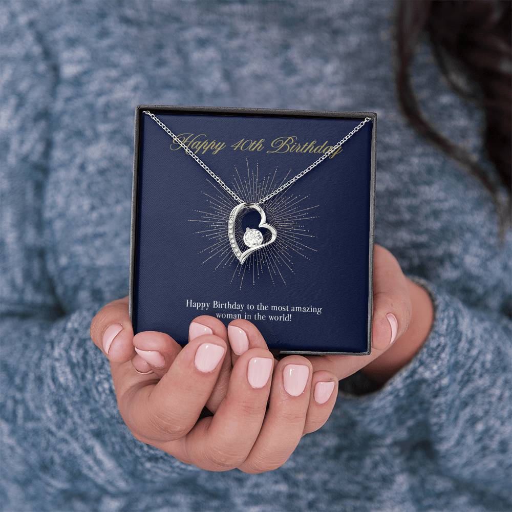 Gift Message Necklace for 40th Birthday