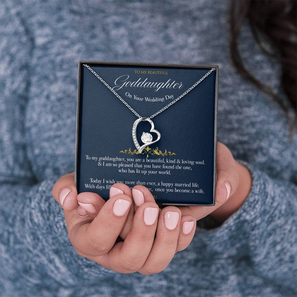Gift message Wedding day pendant for Goddaughter