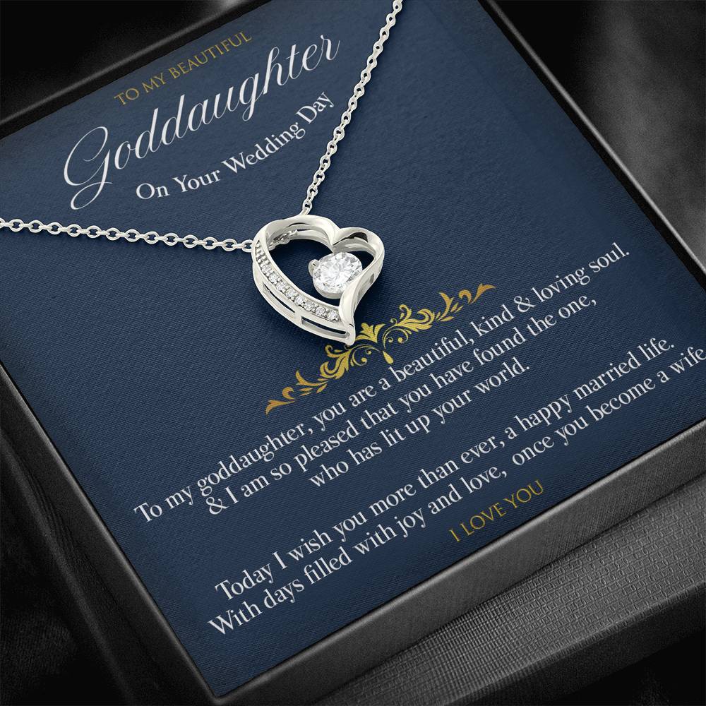 Gift message Wedding day pendant for Goddaughter