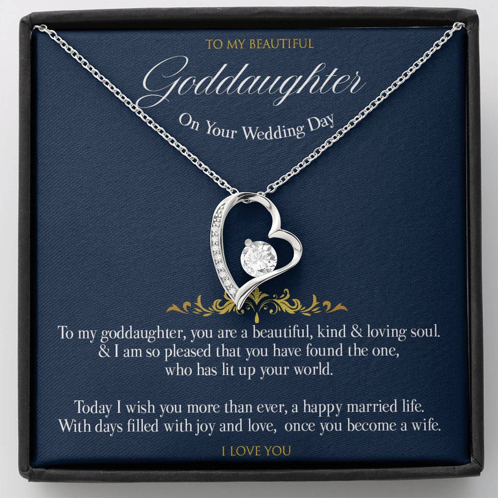Gift message Wedding day pendant for Goddaughter