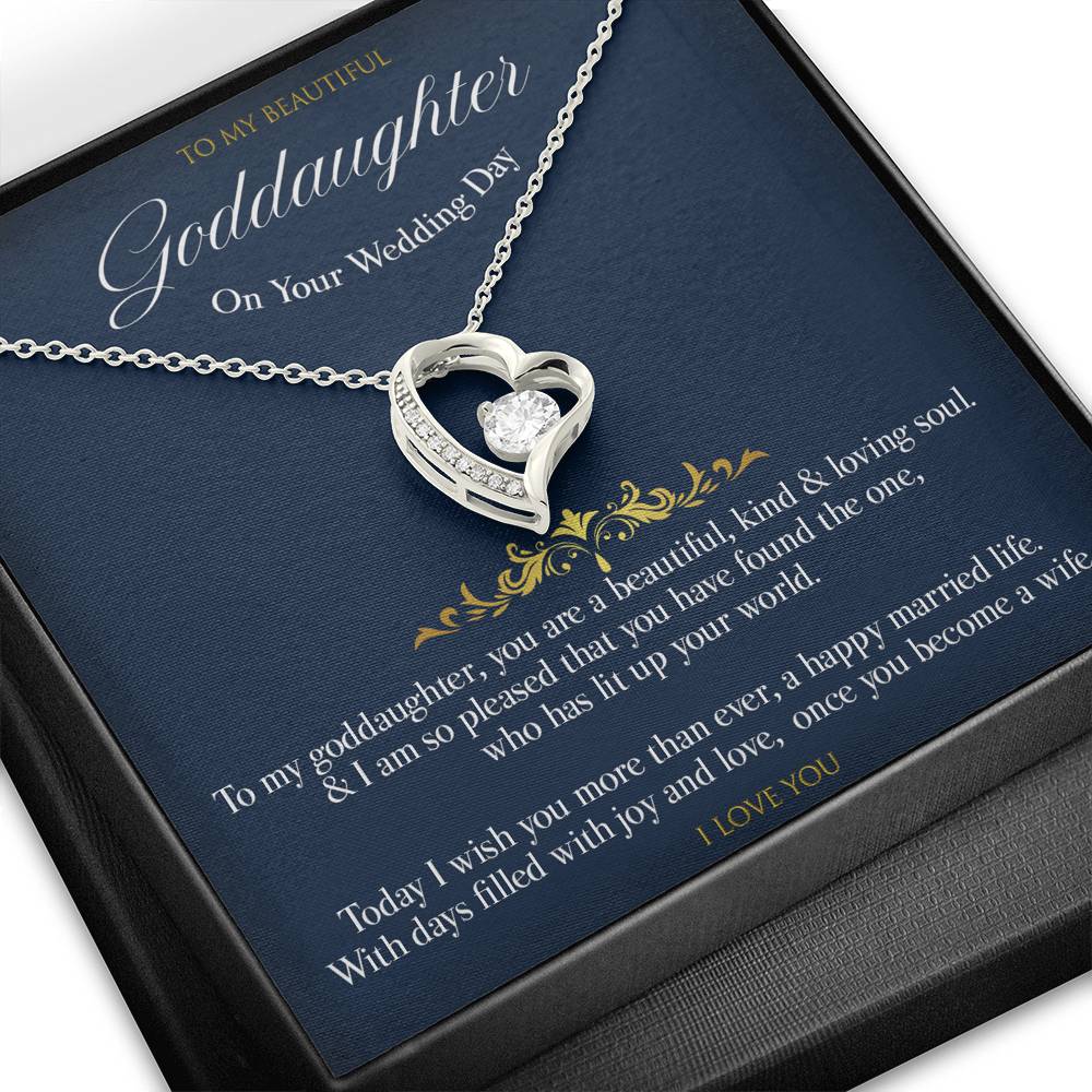 Gift message Wedding day pendant for Goddaughter