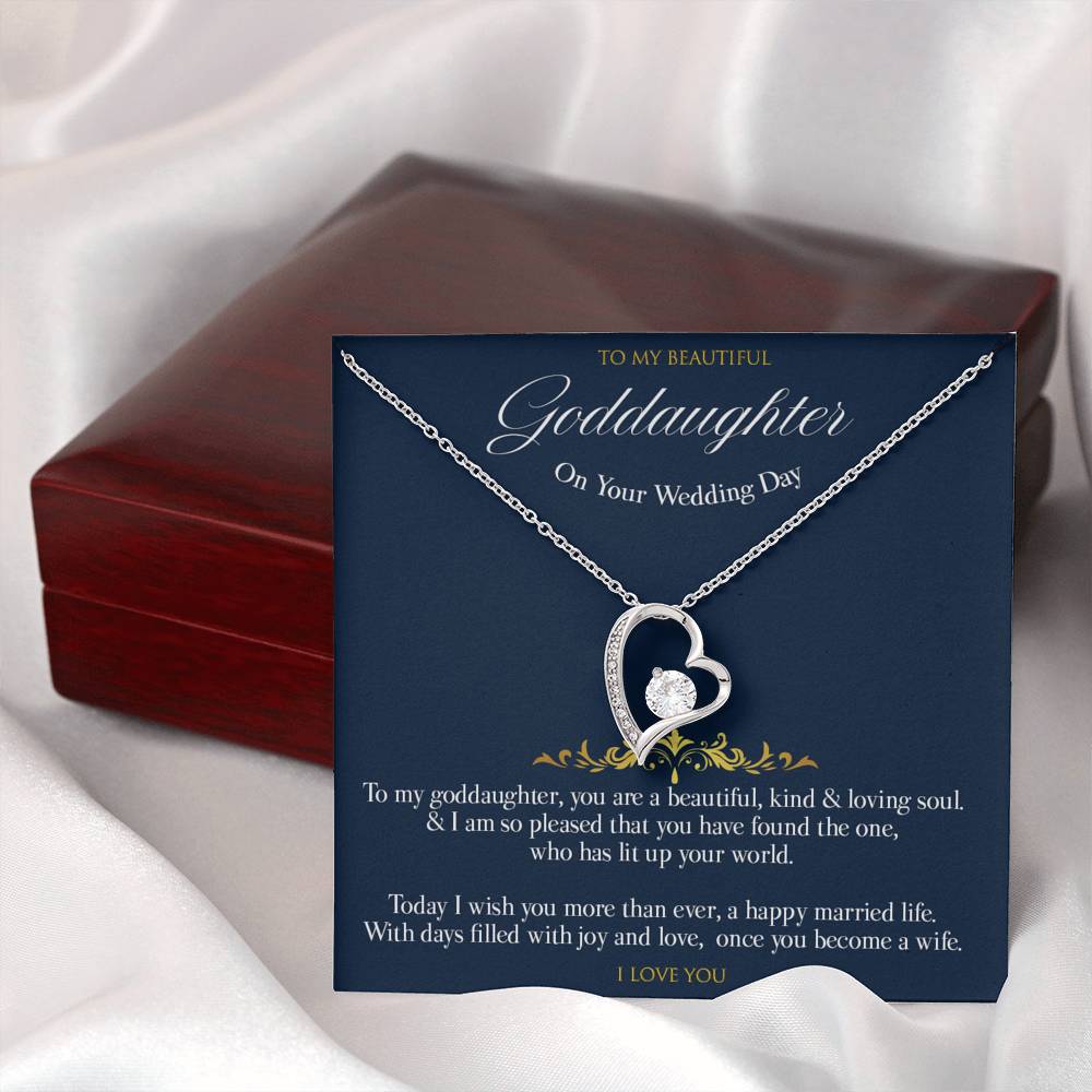 Gift message Wedding day pendant for Goddaughter