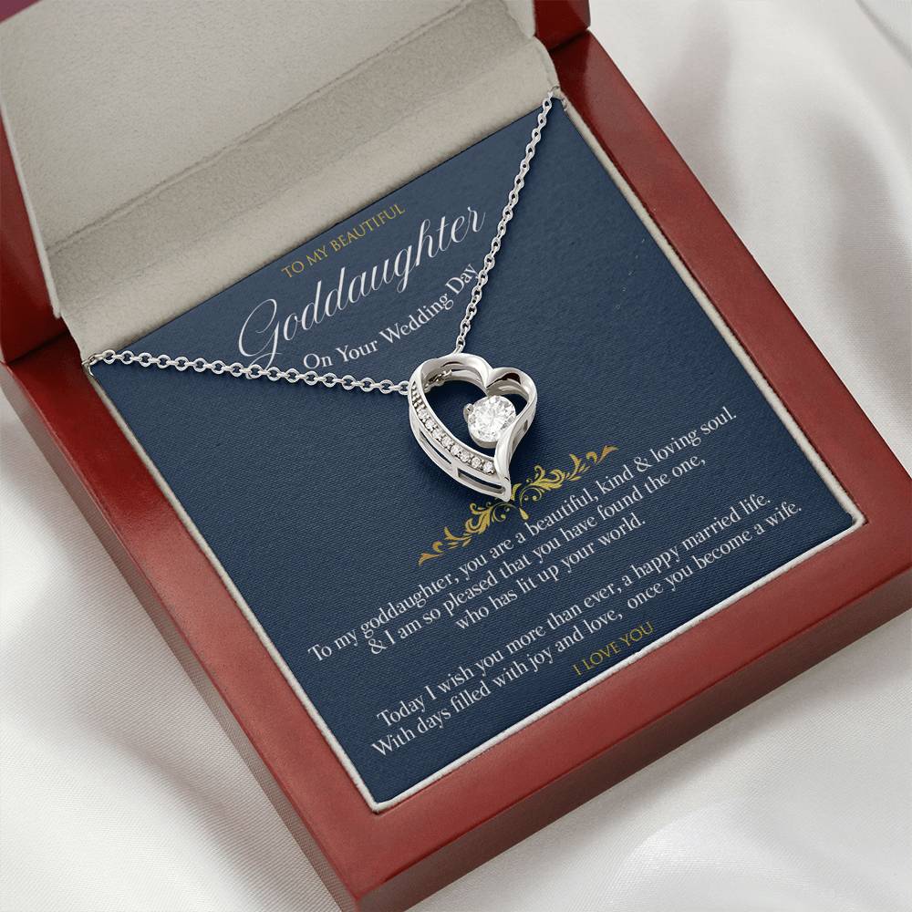 Gift message Wedding day pendant for Goddaughter