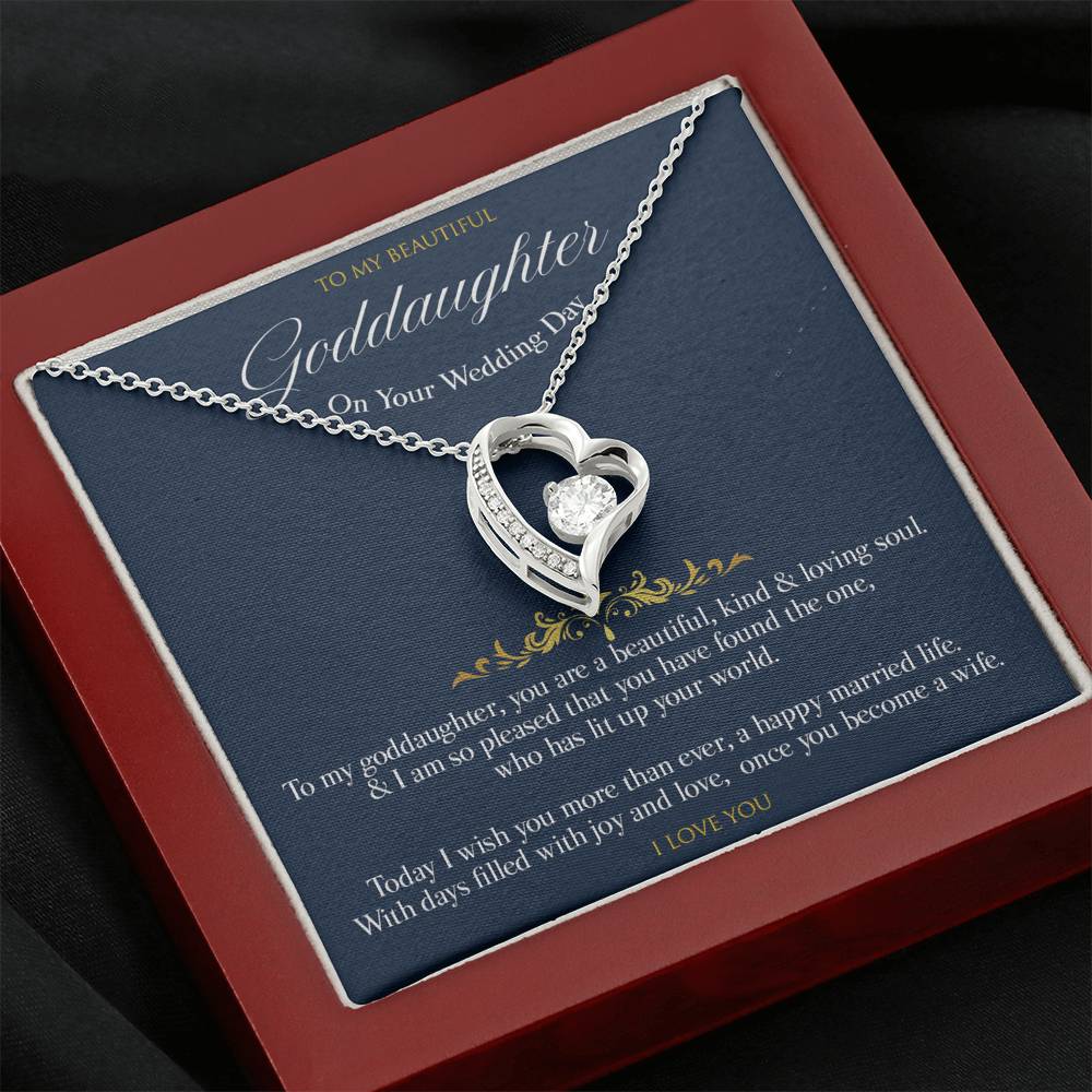 Gift message Wedding day pendant for Goddaughter