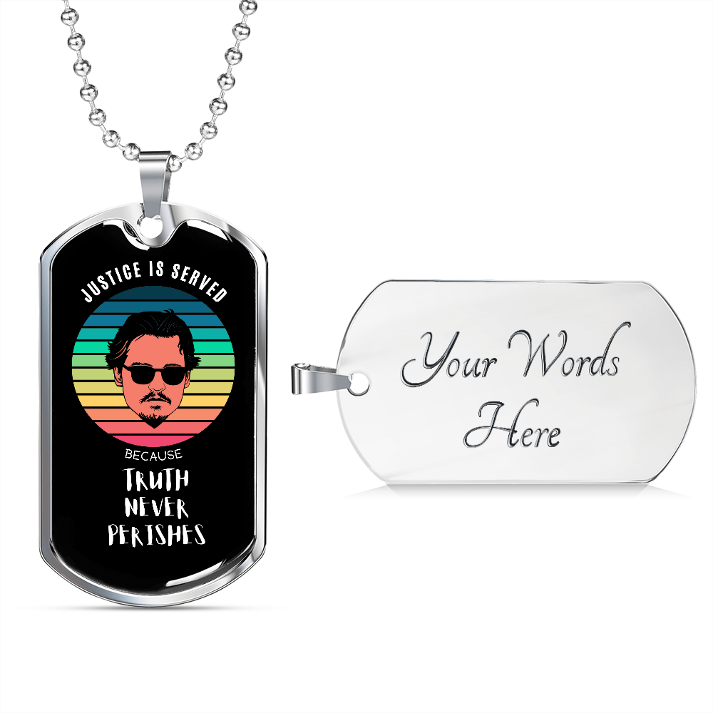 Truth Never Perishes, Johnny Depp Keepsake Tag Necklace