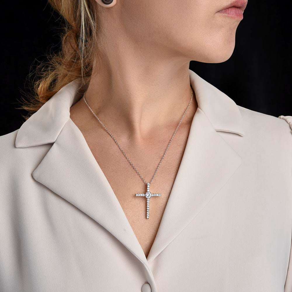 Mothers day, Thank you Cross CZ pendant
