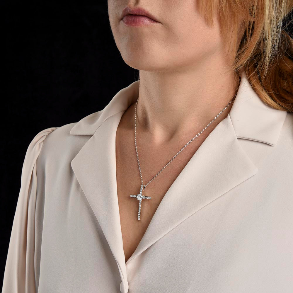 Mothers day, Thank you Cross CZ pendant