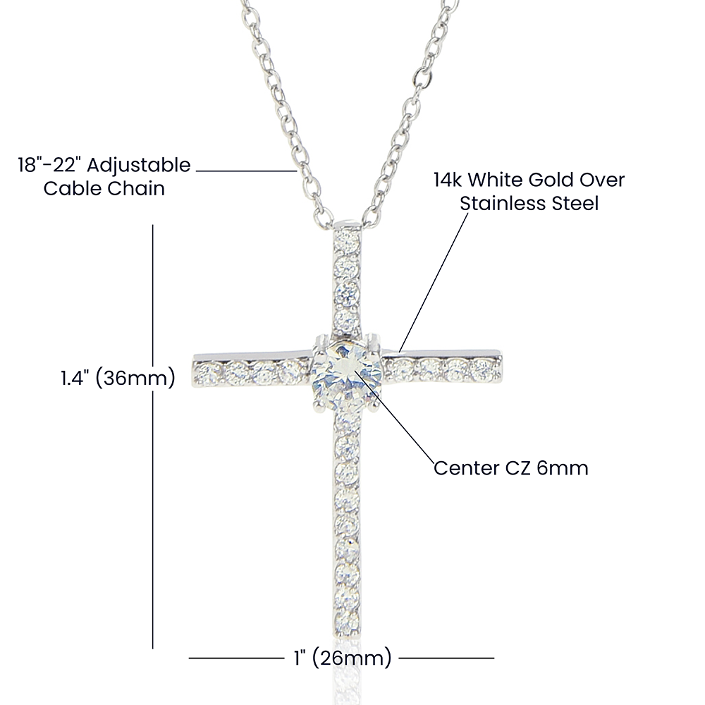 Mothers day, Thank you Cross CZ pendant