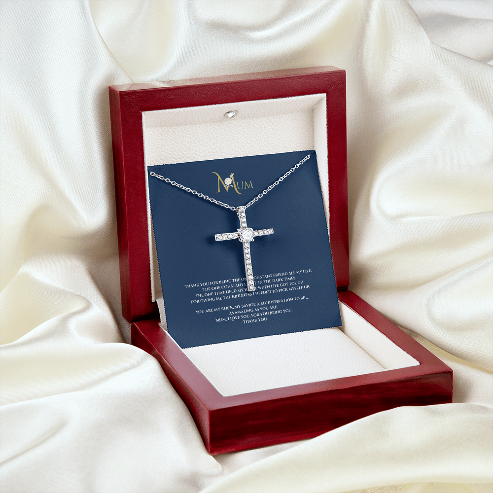 Mothers day, Thank you Cross CZ pendant