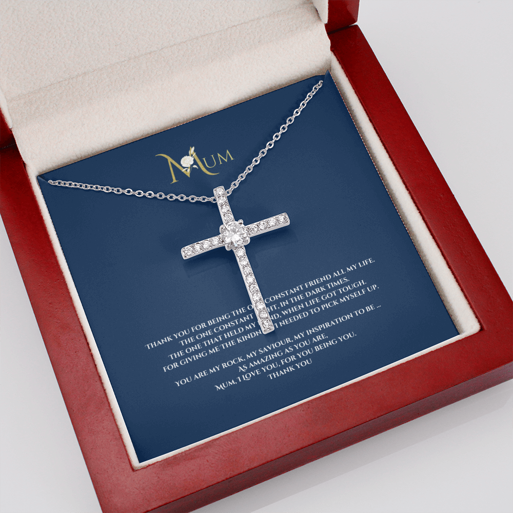 Mothers day, Thank you Cross CZ pendant