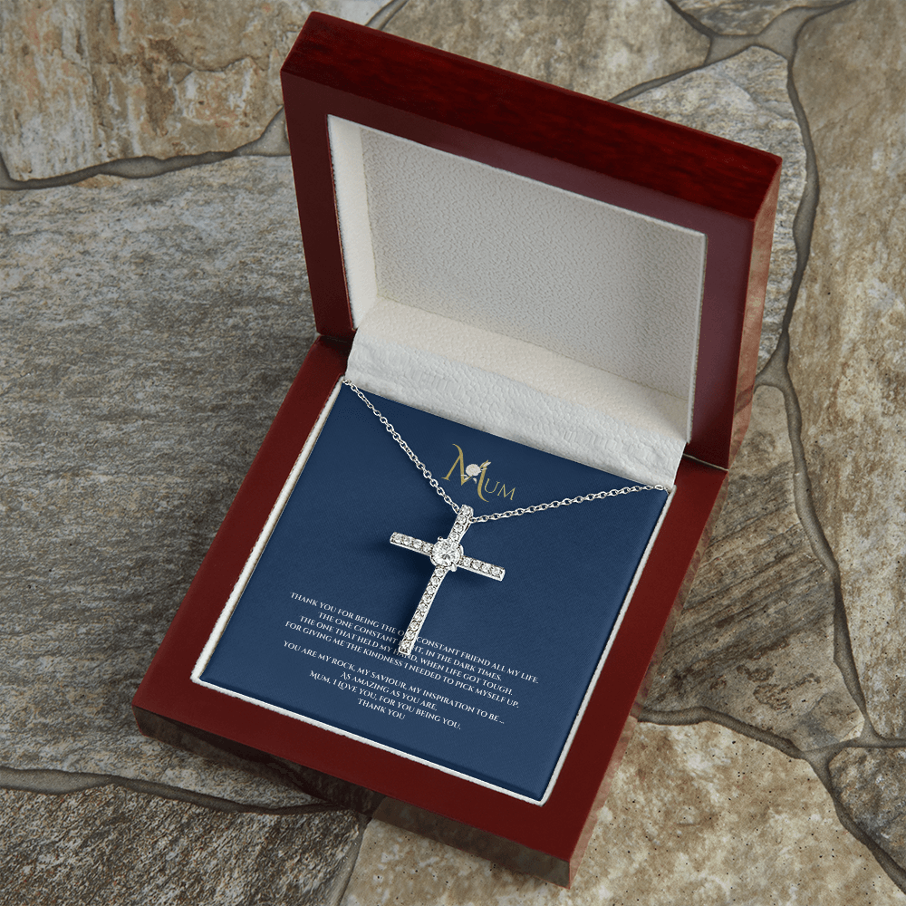 Mothers day, Thank you Cross CZ pendant