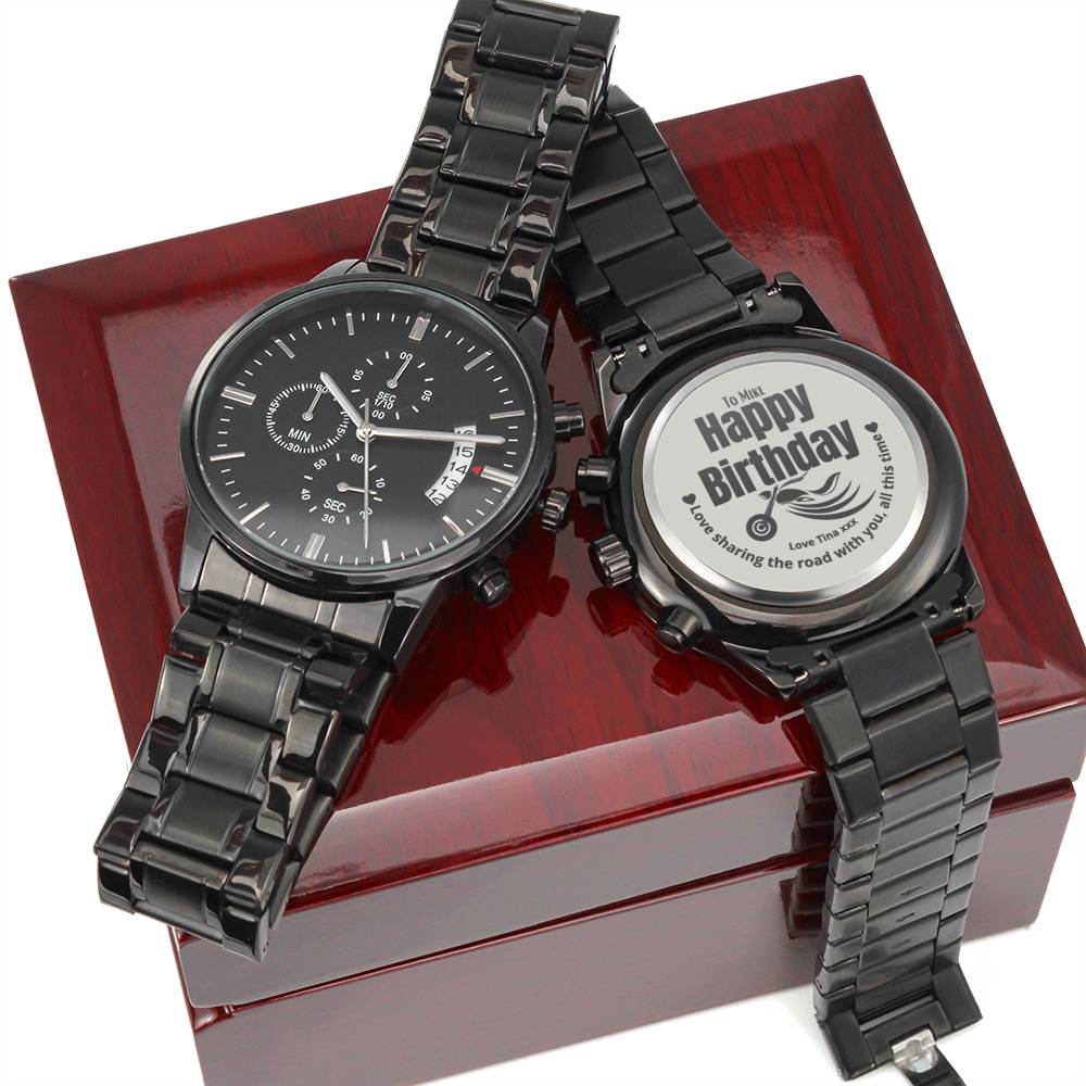 Gift Message Biker Personalized Watch