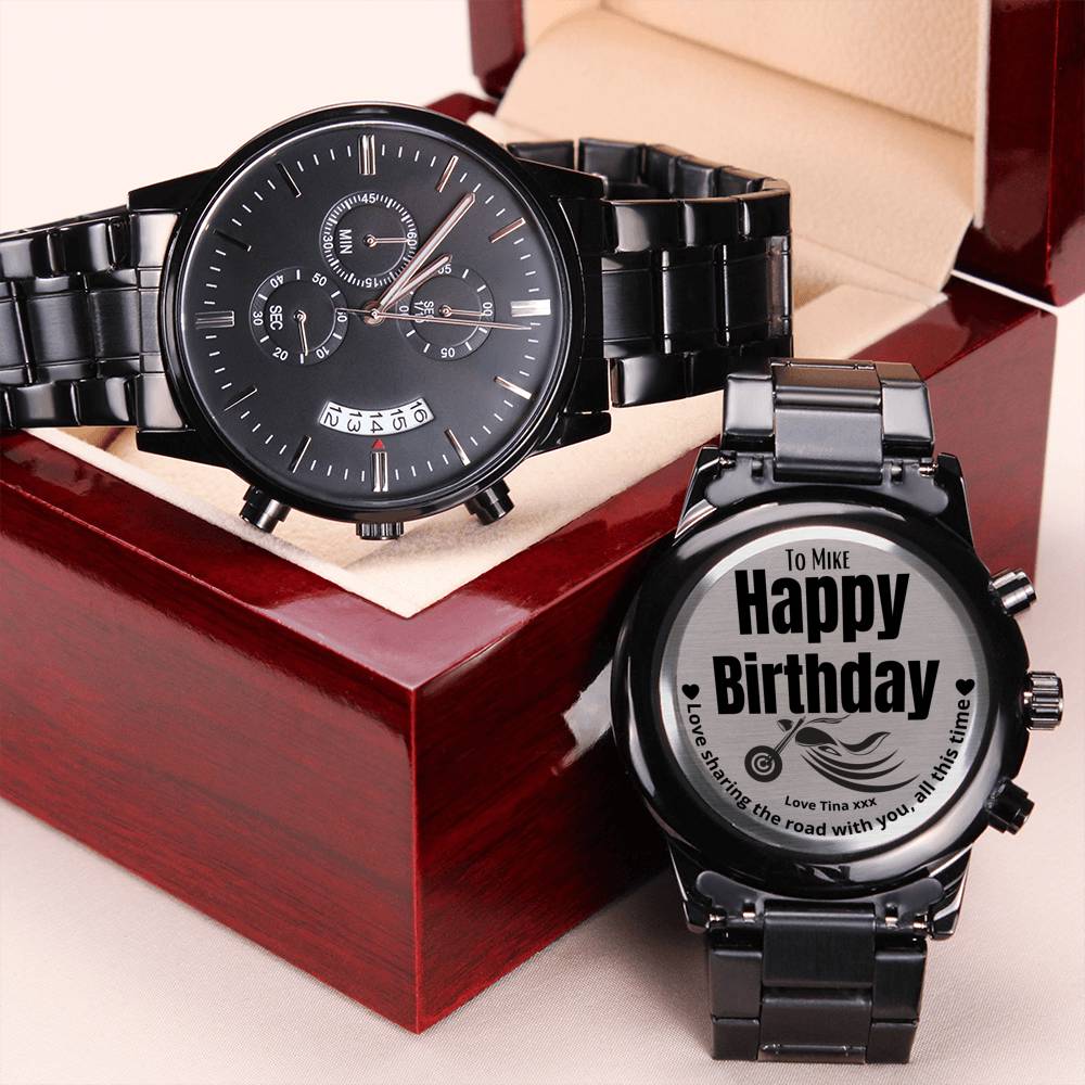 Gift Message Biker Personalized Watch