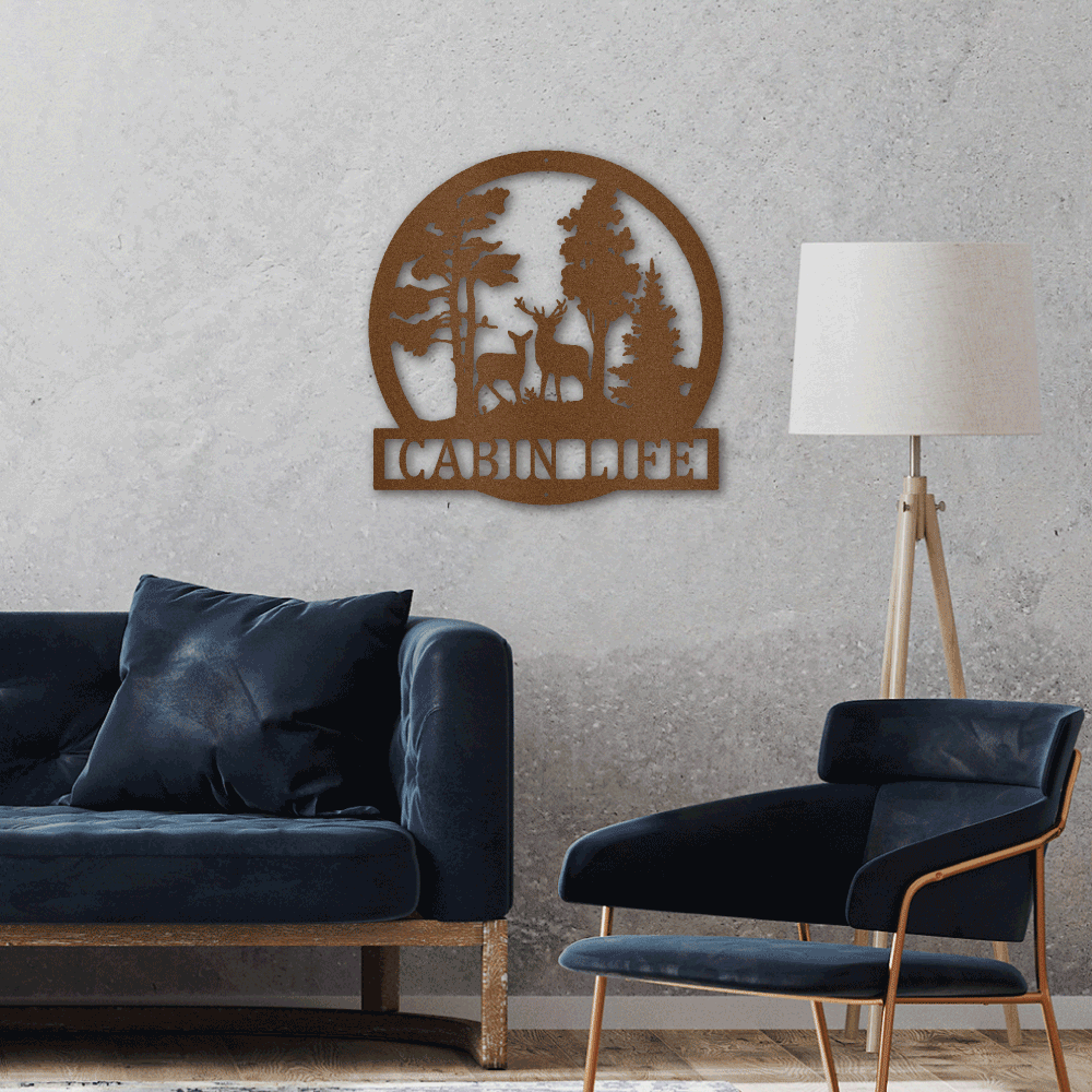 The Gift Message, Personalised Cabin Life Home Wall art