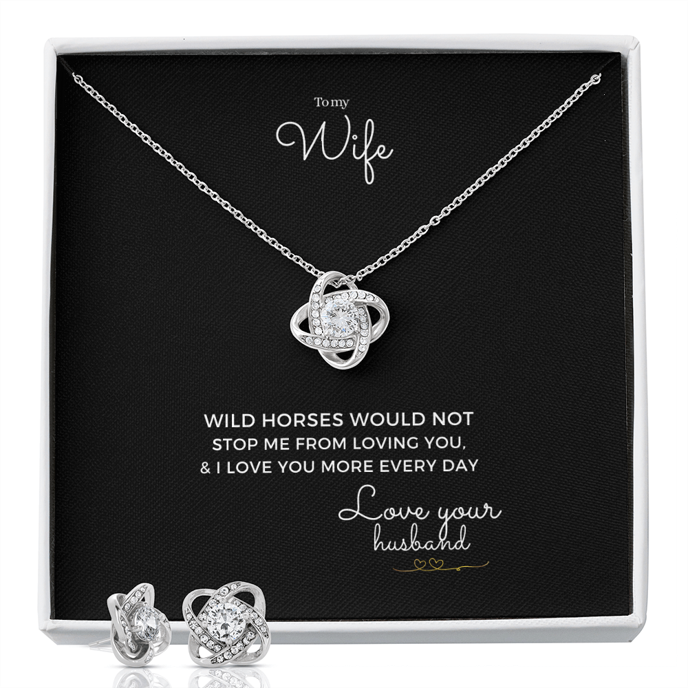 Date night to my wife necklace and earring gift