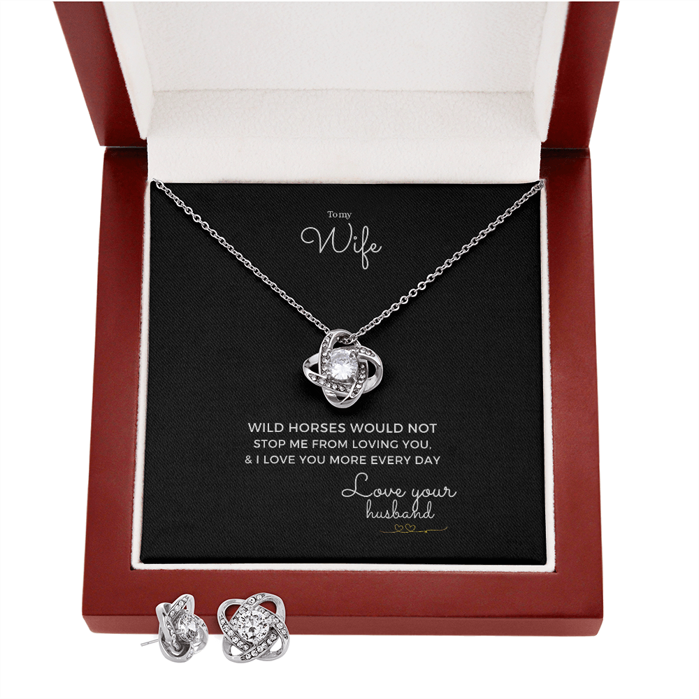 Date night to my wife necklace and earring gift