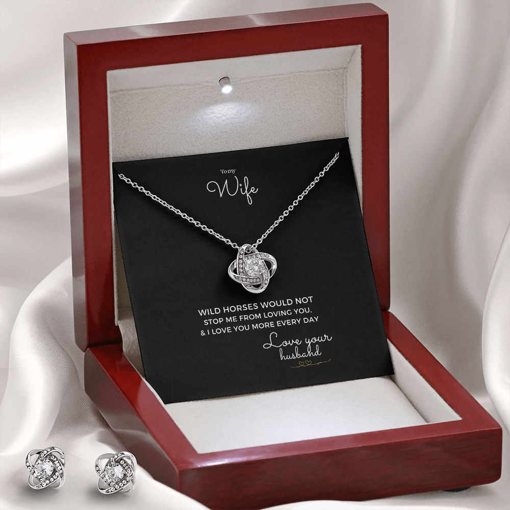 Date night to my wife necklace and earring gift
