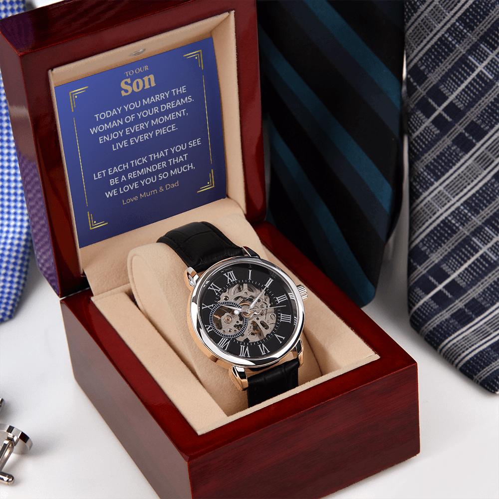 Groom watch from parents
