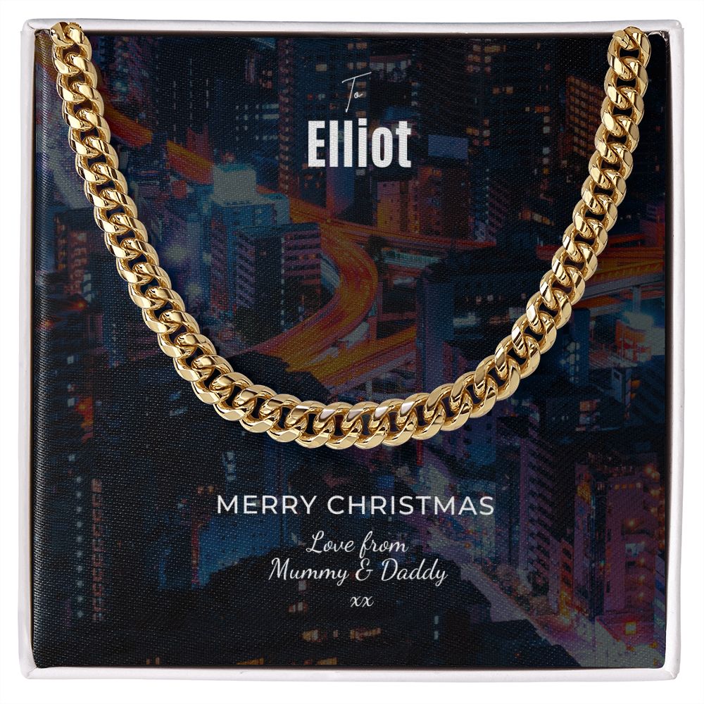 To Elliot Merry Christmas Cuban Link Chain