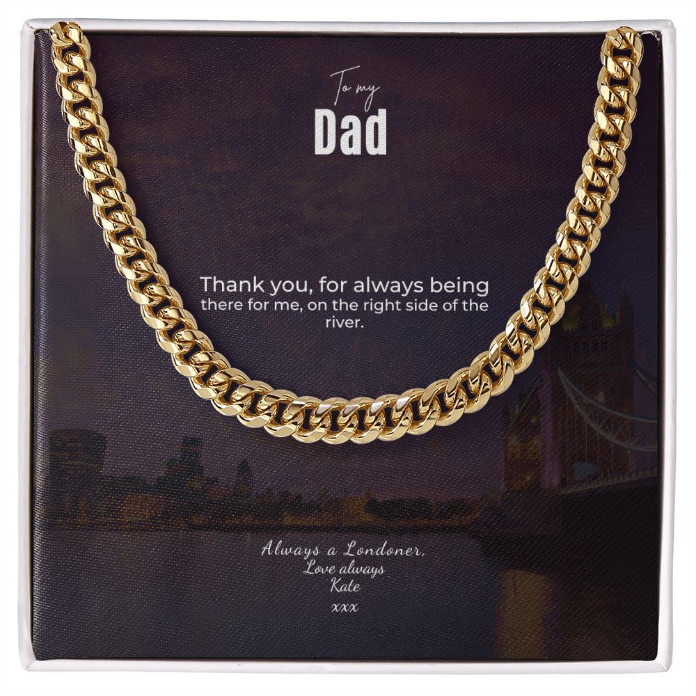 Flat Silver Chain: The London Dad Gift Message