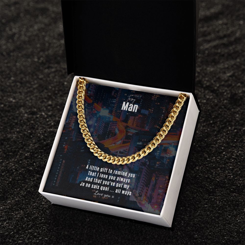 To my Man Silver Cuban chain