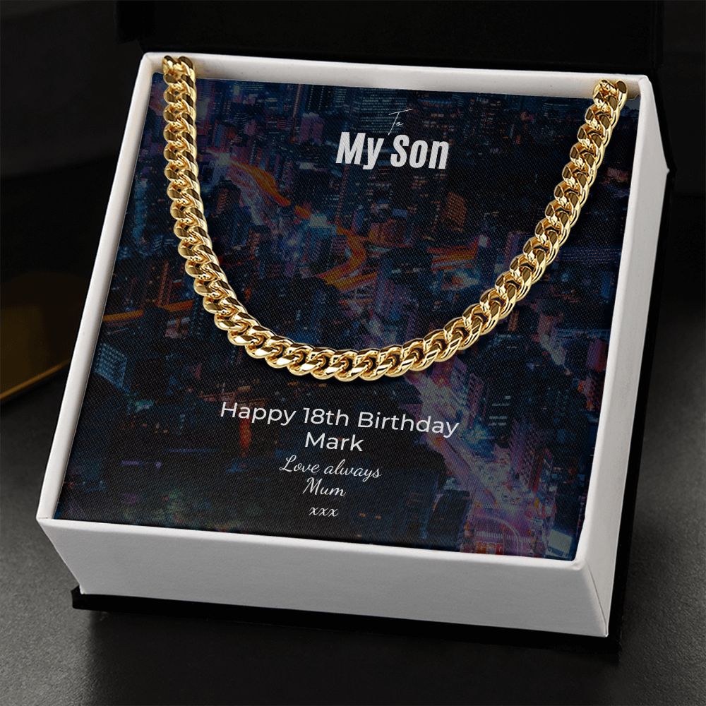 Sons 18th Birthday Flat weave Curb Chain
