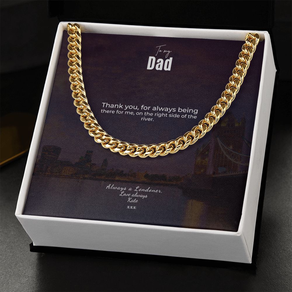 Flat Silver Chain: The London Dad Gift Message
