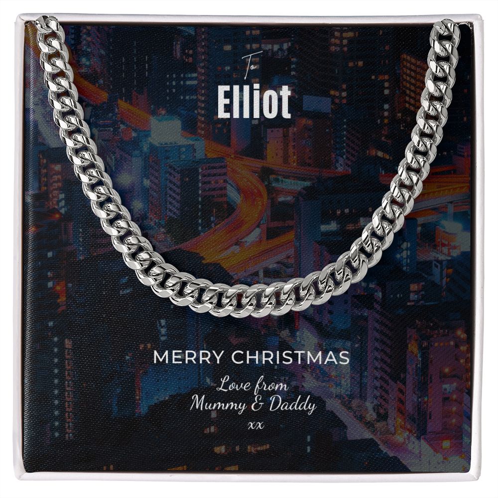 To Elliot Merry Christmas Cuban Link Chain