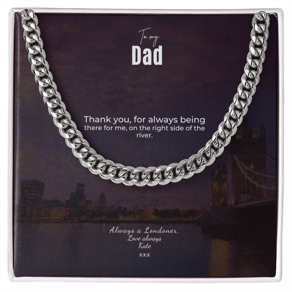Flat Silver Chain: The London Dad Gift Message