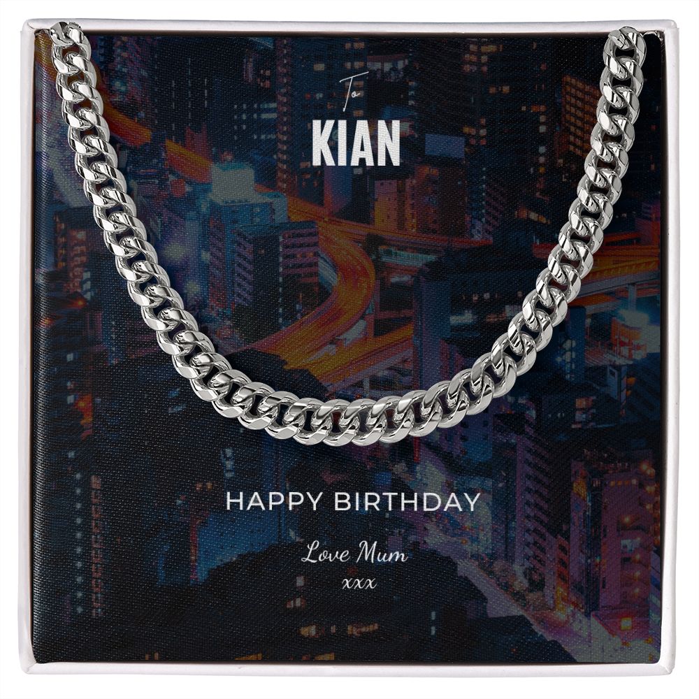 Mens Silver Flat weave Chain