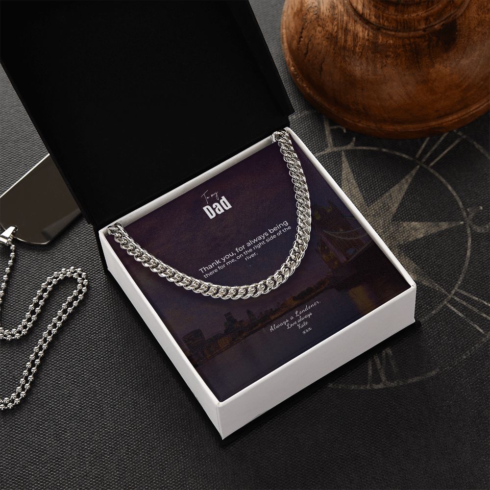 Flat Silver Chain: The London Dad Gift Message