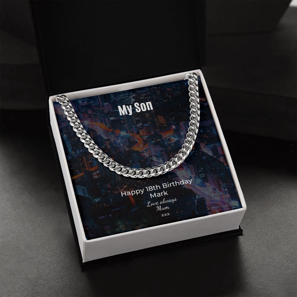 Sons 18th Birthday Flat weave Curb Chain